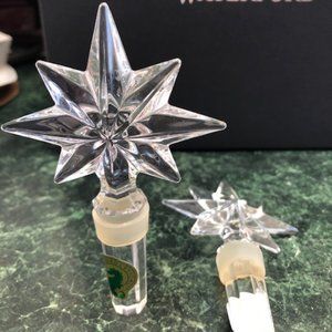 Waterford Crystal Star Wine Bottle Stopper, pair
